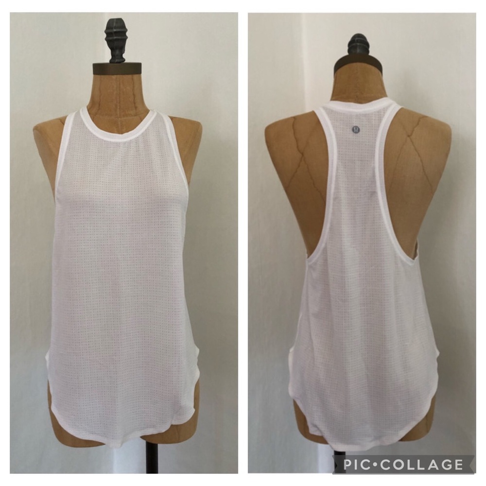 lululemon Racerback Perforated Tank White 4
